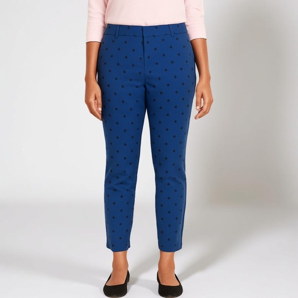 Old Navy Pants - Old Navy Pixie Pants Cropped Career Casual Polka‎ Dot Trousers Blue 16 Short